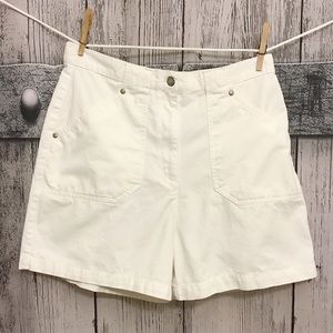Vintage White High Rise Mom Shorts